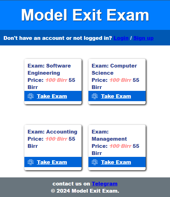 Model Exit Exam